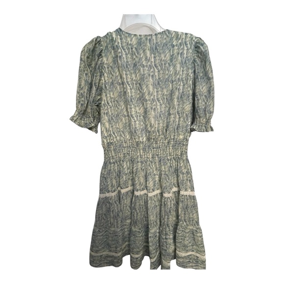 Taylor White and Blue Smocked Wrap Sundress - Picture 2 of 6